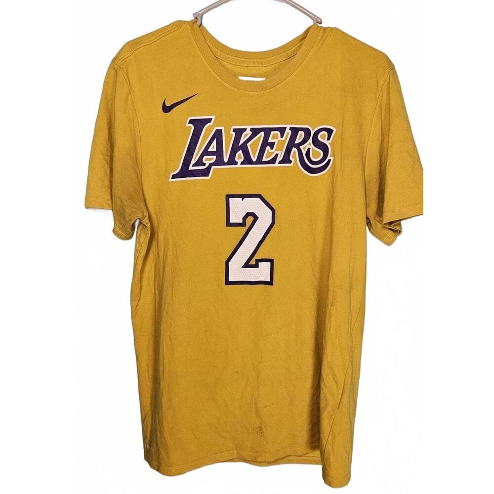 Lakers 2 Ball Dri-Fit Mens Jersey T-Shirt Size Large Flaws
